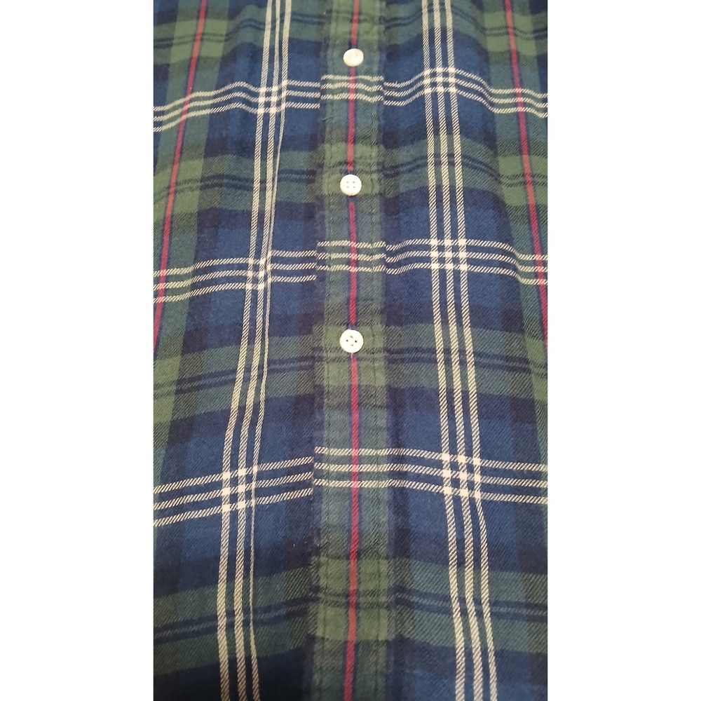 Polo Ralph Lauren Shirt Mens M Green Blue Tartan Plaid Cotton Lined Classic Fit - Picture 12 of 14